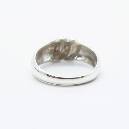 925 Sterling Silver Vintage Ribbed Ring Size 7
