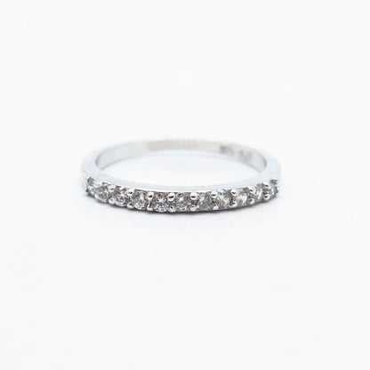 925 Sterling Silver Round-Cut C Z Ring Size 7