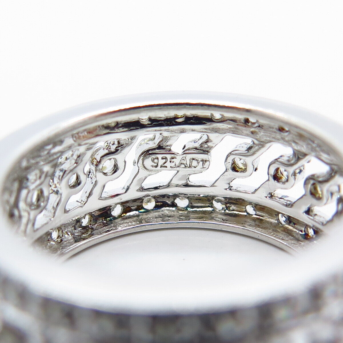 925 Sterling Silver Pave C Z Ring Size 7.5