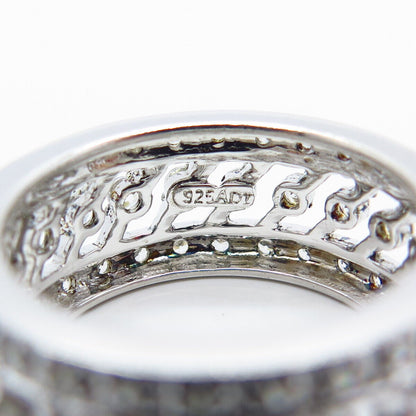 925 Sterling Silver Pave C Z Ring Size 7.5