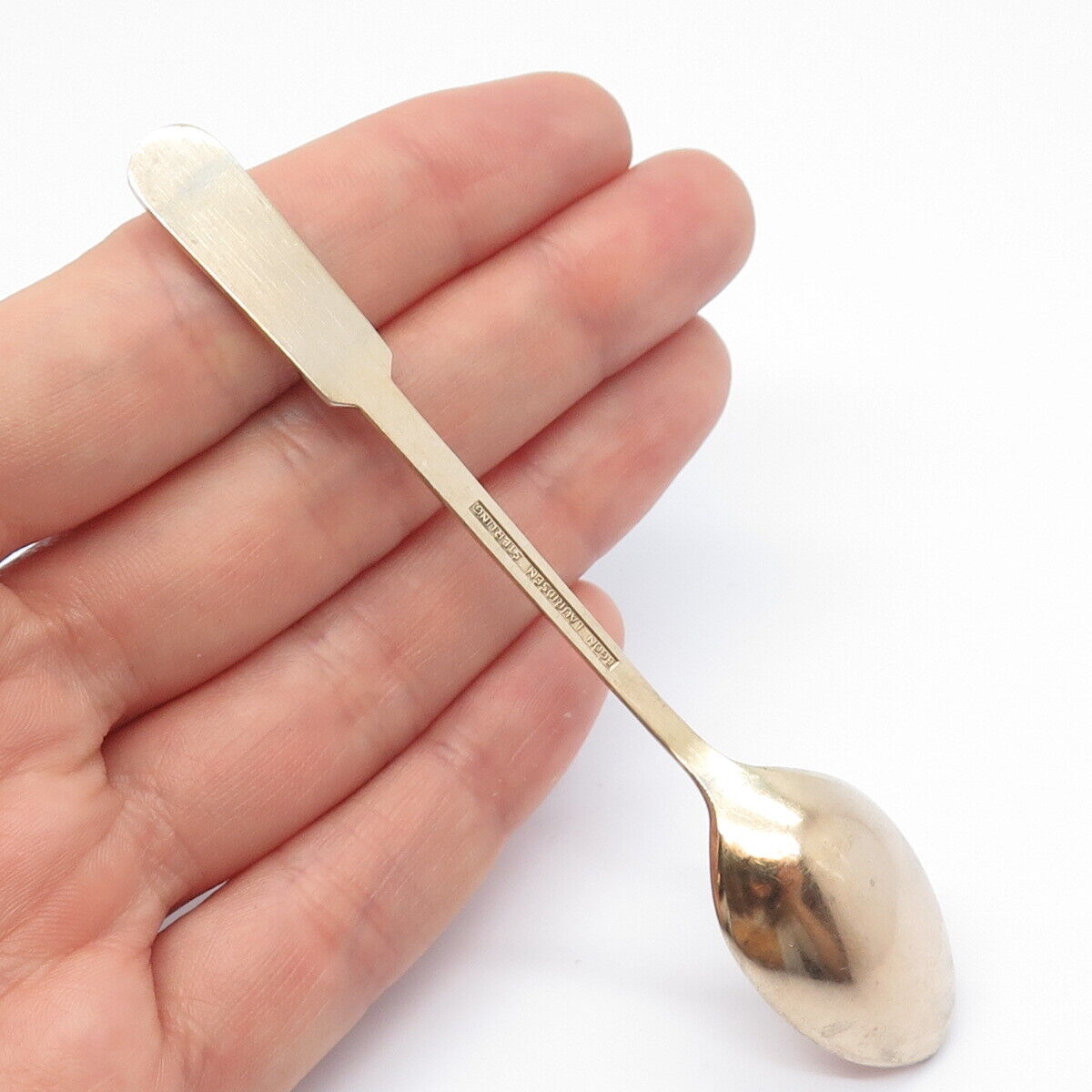 925 Sterling Silver Rose Gold Plated Vintage Egon Lauridsen Enamel Clover Spoon