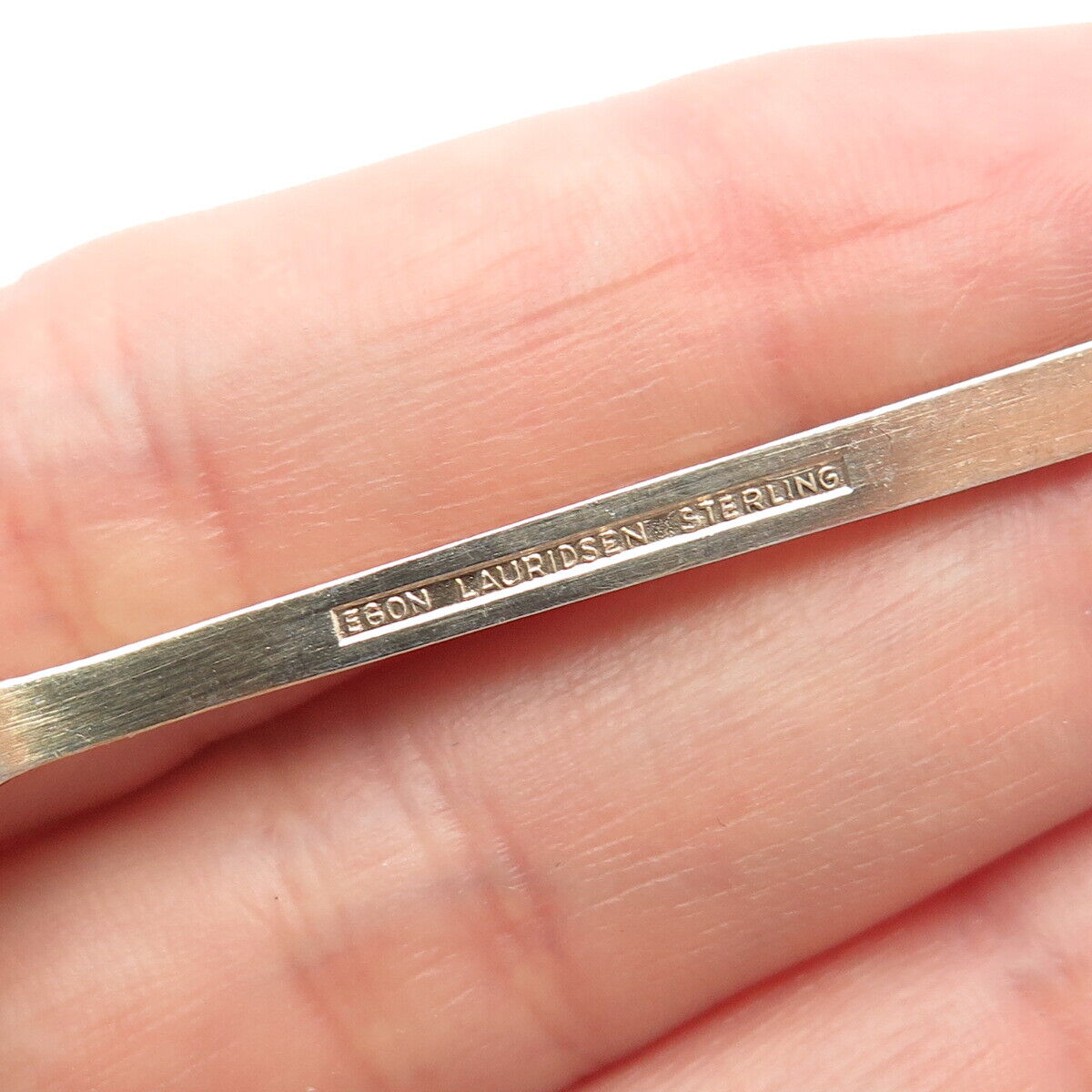 925 Sterling Silver Rose Gold Plated Vintage Egon Lauridsen Enamel Clover Spoon