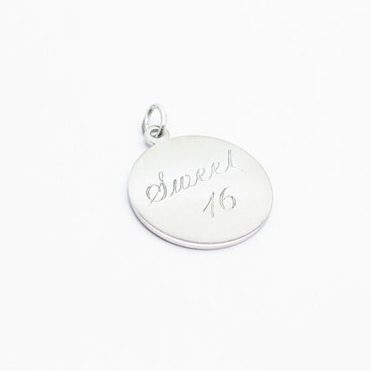 925 Sterling Silver Vintage "Sweet 16" Charm Pendant