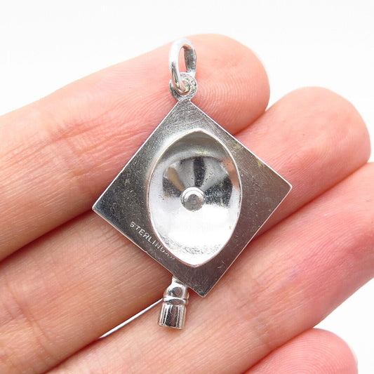 925 Sterling Silver Vintage Griffith & Sons Co Graduation Cap Charm Pendant