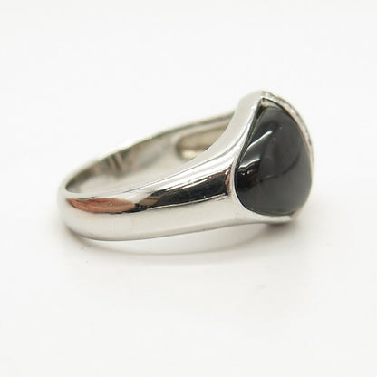 925 Sterling Silver Real Abalone Shell & C Z Ring Size 8.5