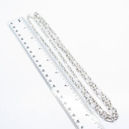 925 Sterling Silver Figaro Chain Necklace 34"