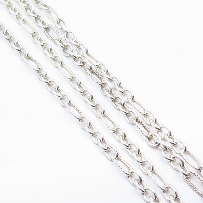 925 Sterling Silver Figaro Chain Necklace 34"