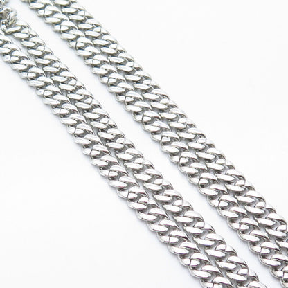 925 Sterling Silver C Z Cuban Chain Necklace 30"