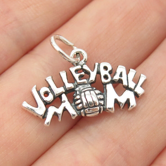 925 Sterling Silver Vintage "Volleyball Mom" Pendant