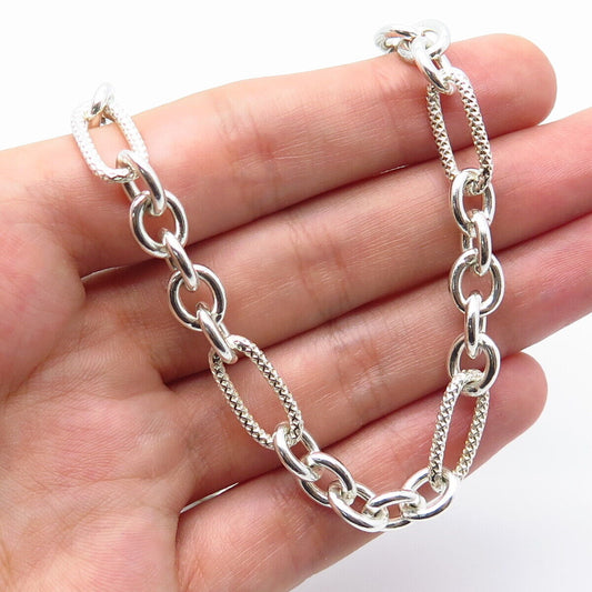 925 Sterling Silver Figaro Chain Necklace 30"