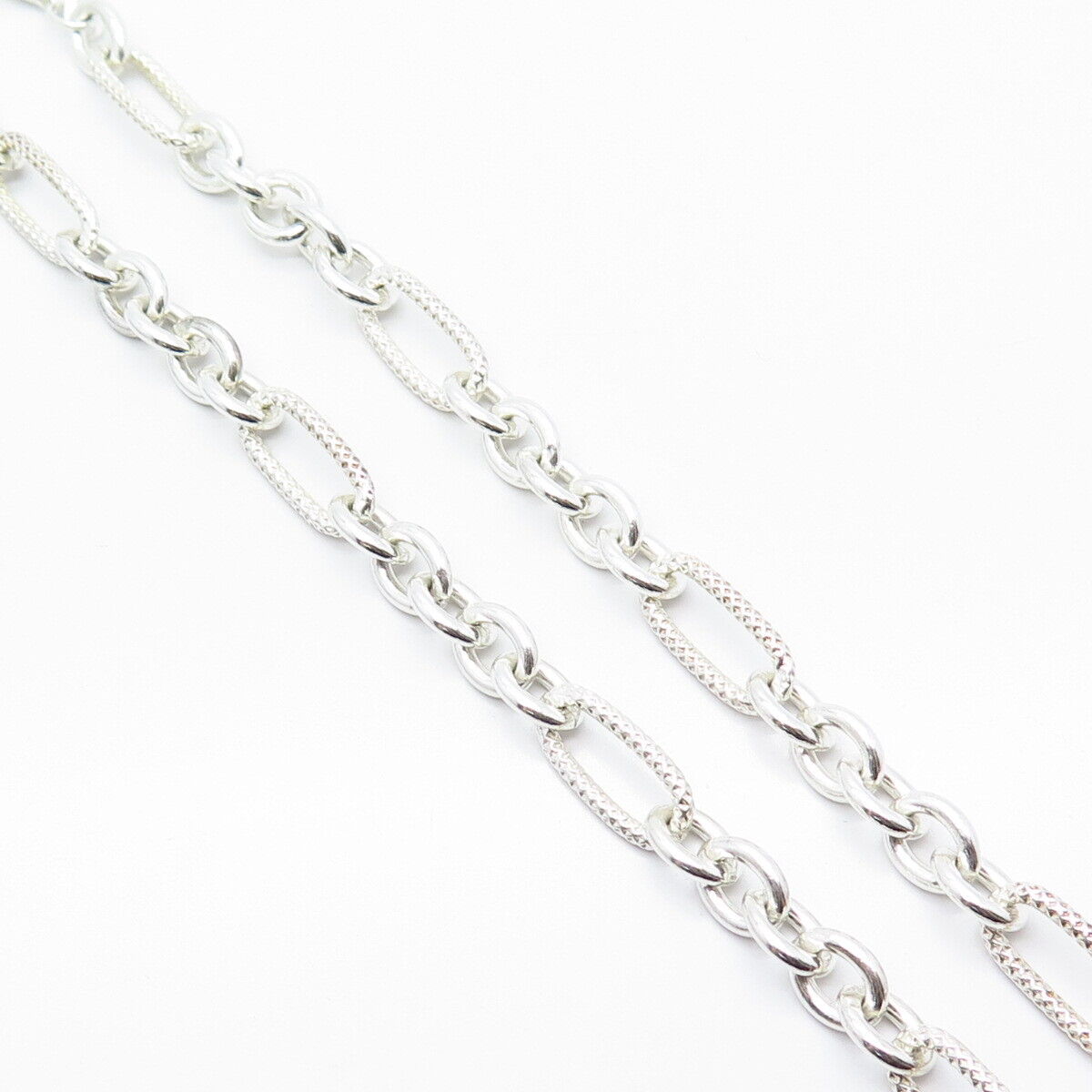 925 Sterling Silver Figaro Chain Necklace 30"