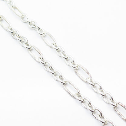 925 Sterling Silver Figaro Chain Necklace 30"