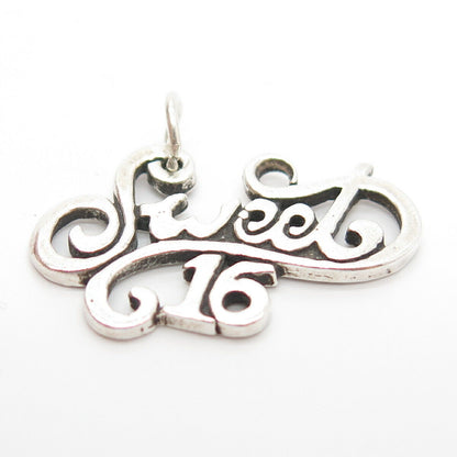 925 Sterling Silver Vintage "Sweet 16" Pendant