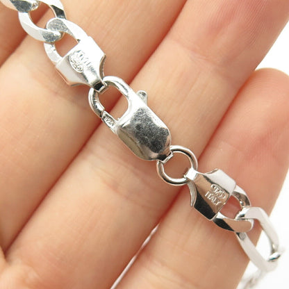 925 Sterling Silver Italy Figaro Link Bracelet 8 1/4"
