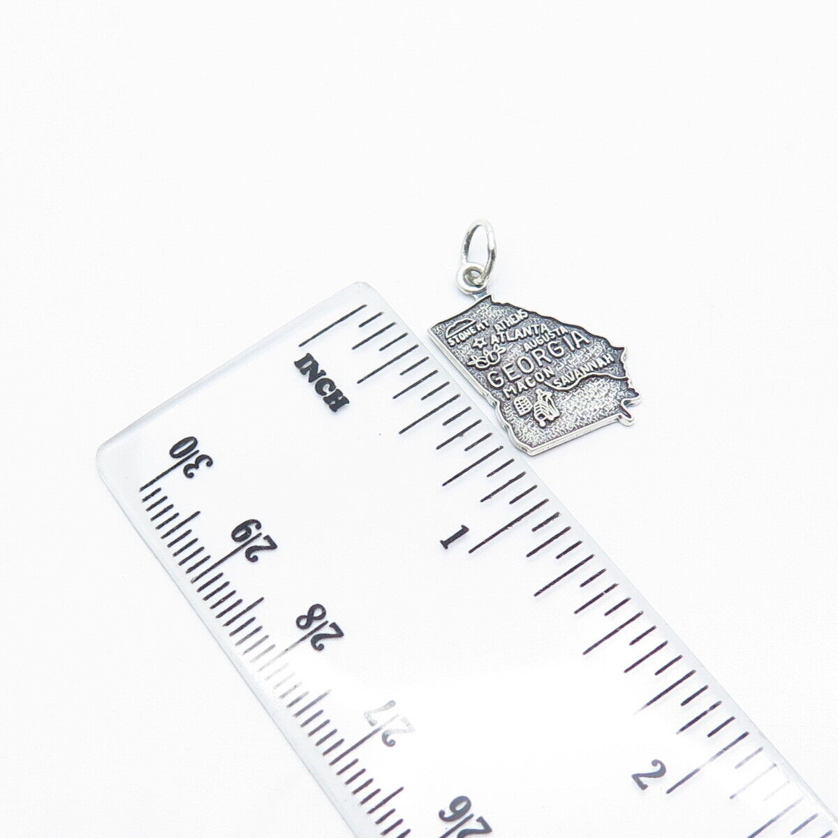 925 Sterling Silver Vintage "Georgia" State Map Charm Pendant