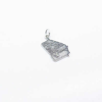 925 Sterling Silver Vintage "Georgia" State Map Charm Pendant