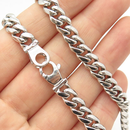 925 Sterling Silver Cuban Chain Necklace 24"