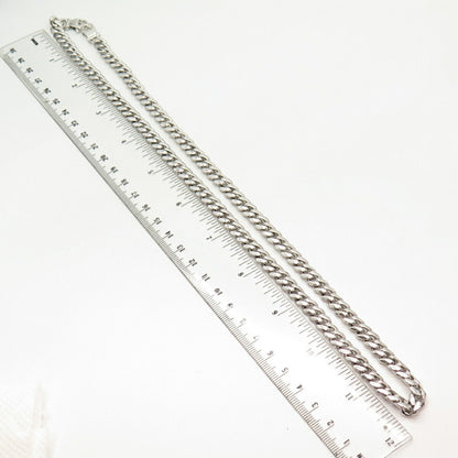 925 Sterling Silver Cuban Chain Necklace 24"