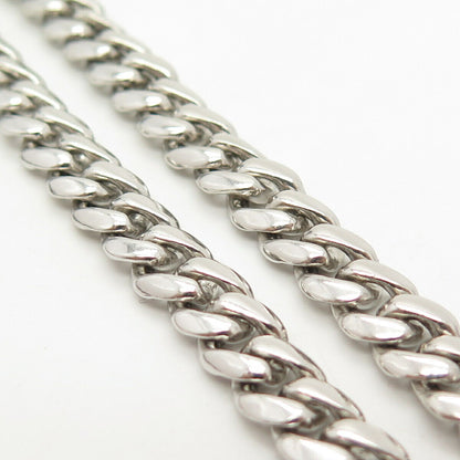 925 Sterling Silver Cuban Chain Necklace 24"