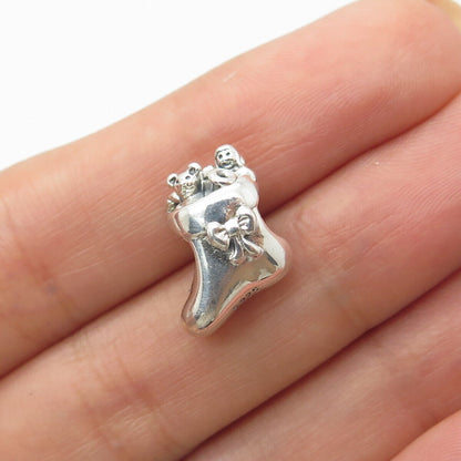 925 Sterling Silver Vintage Pandora Christmas Soak / Keepsake Bead Charm