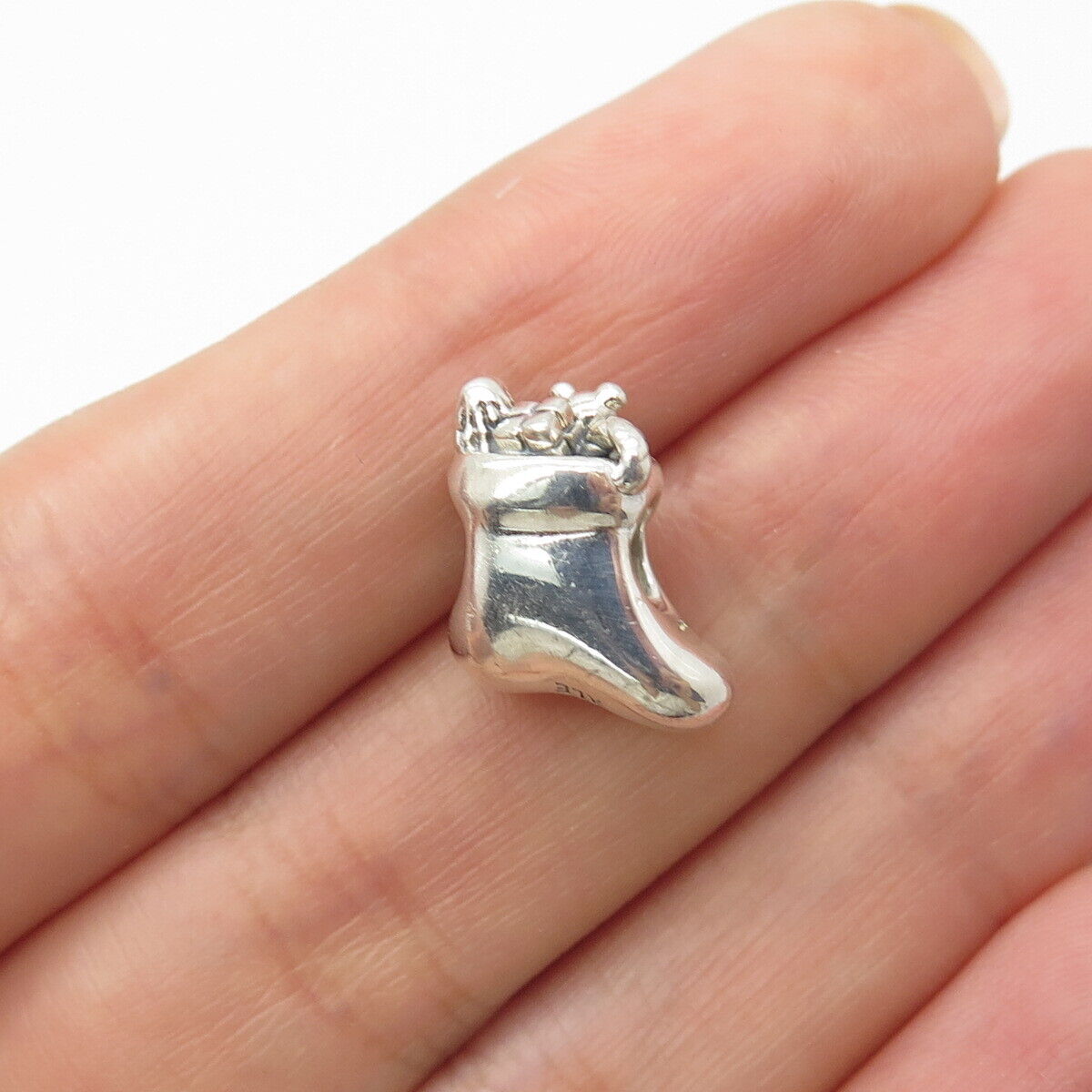 925 Sterling Silver Vintage Pandora Christmas Soak / Keepsake Bead Charm