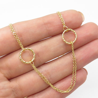 925 Sterling Silver Gold Plated By The Yard Double Rolo Chain Necklace 20"