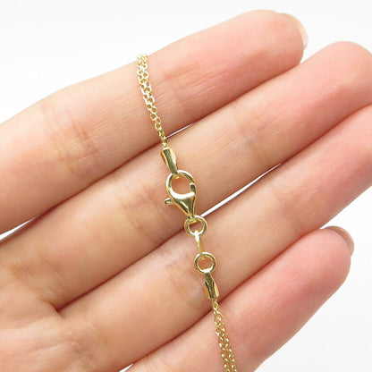 925 Sterling Silver Gold Plated By The Yard Double Rolo Chain Necklace 20"