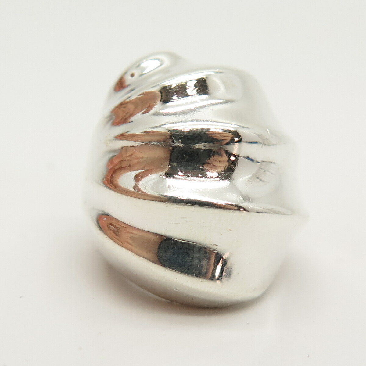 925 Sterling Silver Vintage Mexico Shell Design Ring Size 5 3/4