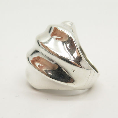 925 Sterling Silver Vintage Mexico Shell Design Ring Size 5 3/4