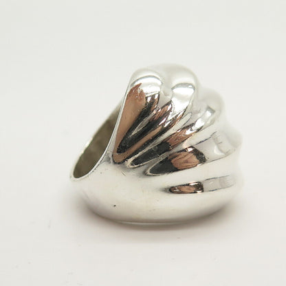 925 Sterling Silver Vintage Mexico Shell Design Ring Size 5 3/4