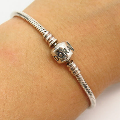 925 Sterling Silver Pandora Round Herringbone Link Bracelet