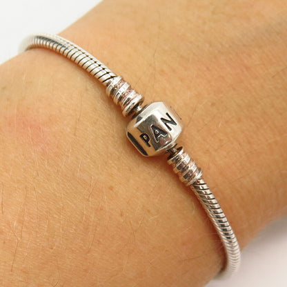 925 Sterling Silver Pandora Round Herringbone Link Bracelet