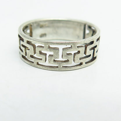 925 Sterling Silver Cutout Maze Design Band Ring Size 6 3/4