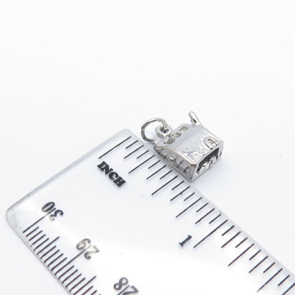 925 Sterling Silver Vintage Slot Machine For Good Luck Charm Pendant