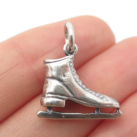 925 Sterling Silver Vintage Mexico Ice Skating Shoe Charm Pendant