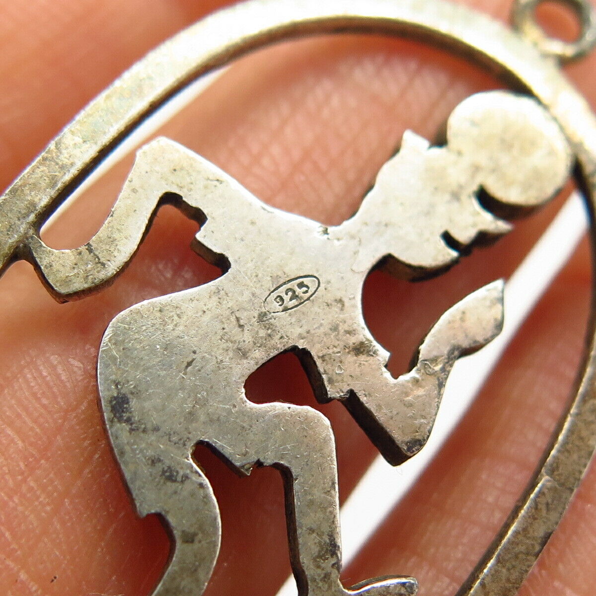 925 Sterling Silver Football Player Design Charm Pendant