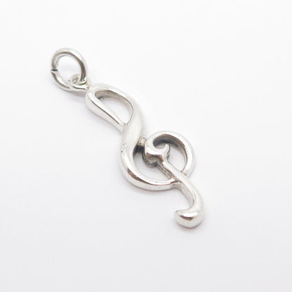 925 Sterling Silver Vintage Treble Clef Music Pendant