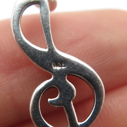 925 Sterling Silver Vintage Treble Clef Music Pendant