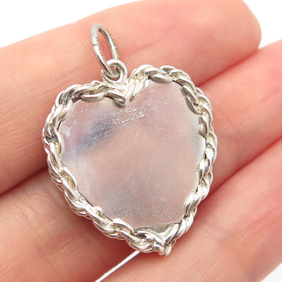 925 Sterling Silver Vintage Beau "Love Joey" Heart Pendant