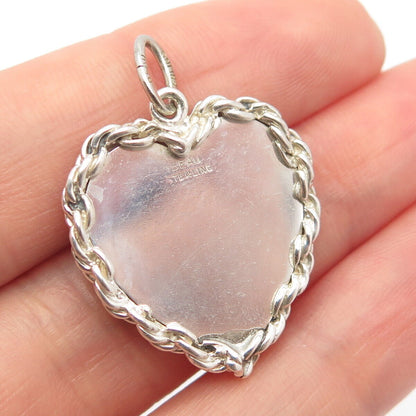 925 Sterling Silver Vintage Beau "Love Joey" Heart Pendant