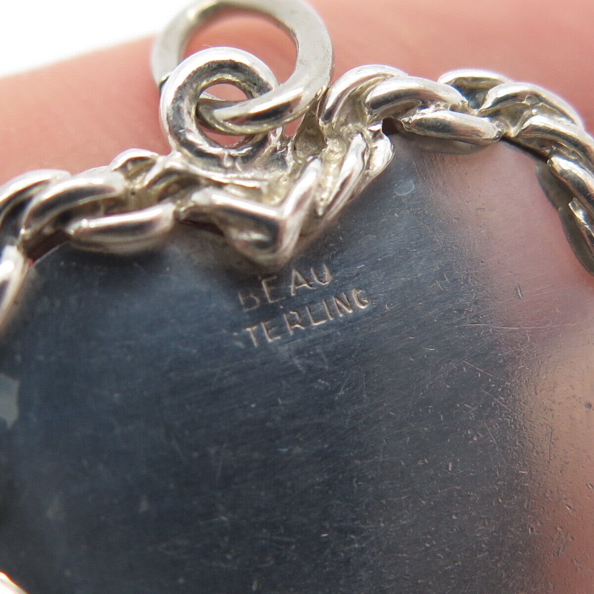 925 Sterling Silver Vintage Beau "Love Joey" Heart Pendant