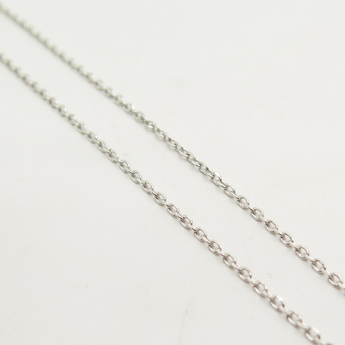 925 Sterling Silver C Z Dangling Rolo Chain Necklace 24"