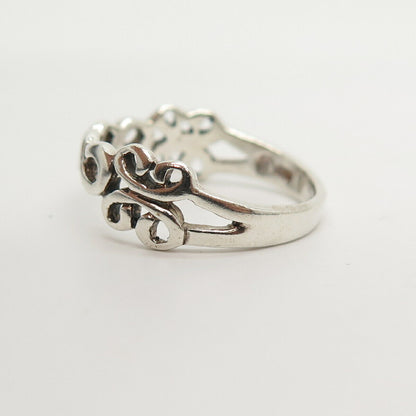 925 Sterling Silver Infinity / Swirl Ring Size 8 3/4