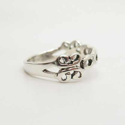 925 Sterling Silver Infinity / Swirl Ring Size 8 3/4