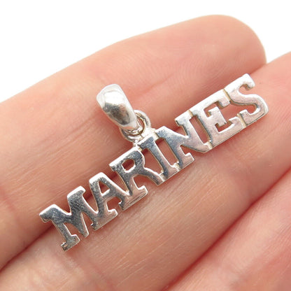 925 Sterling Silver Vintage "Marines" Pendant