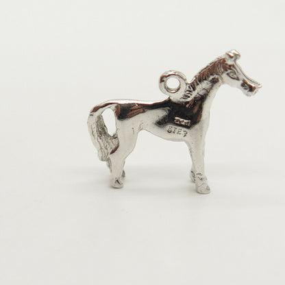 925 Sterling Silver Antique Horse Design Charm Pendant