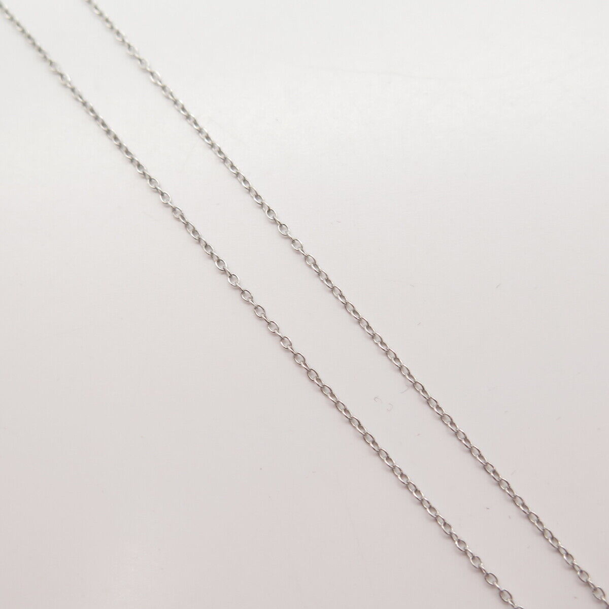 925 Sterling Silver Real Pearl & White Diamond Heart Rolo Chain Necklace 16"