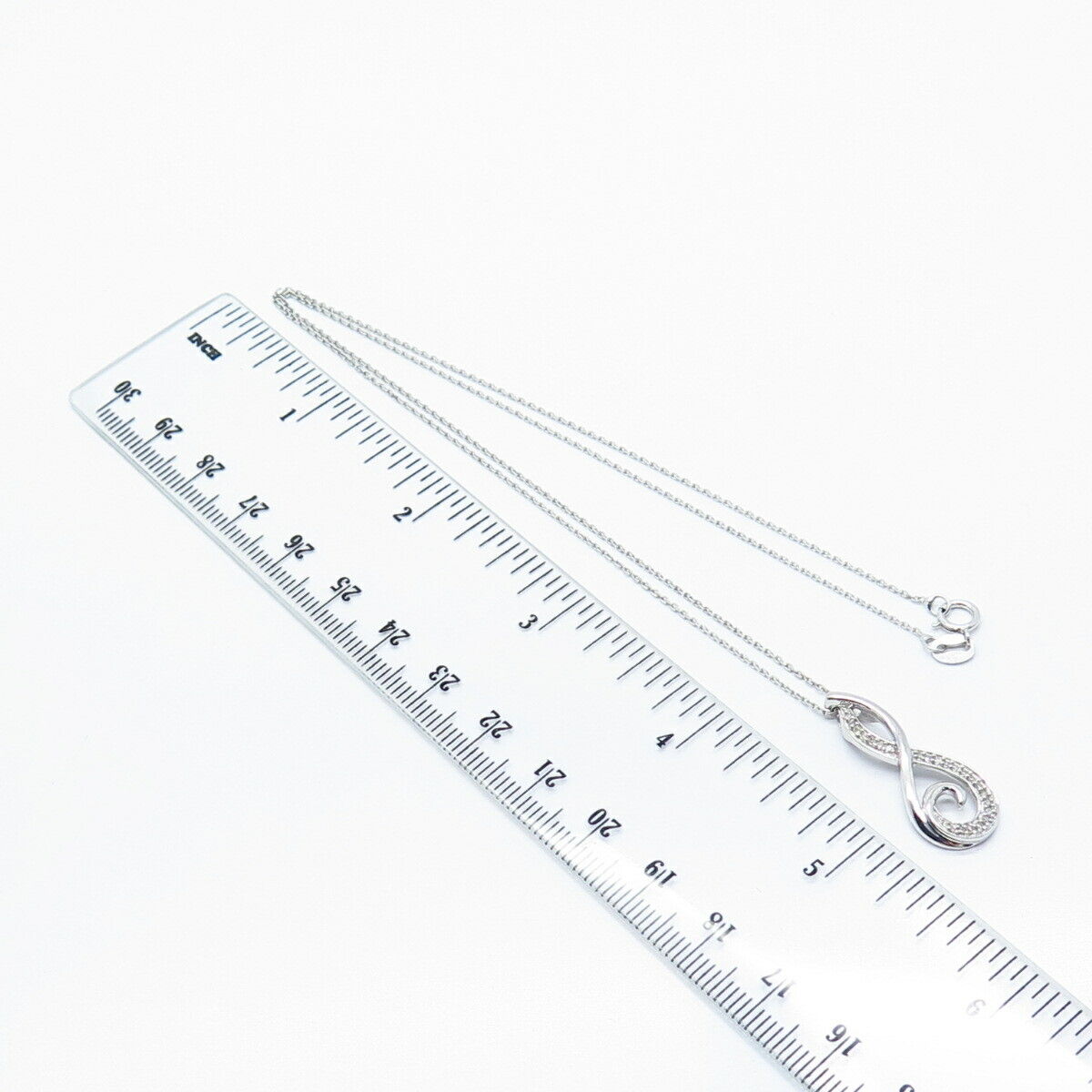 925 Sterling Silver Jane Seymour Real Diamond Rolo Chain Necklace 18"