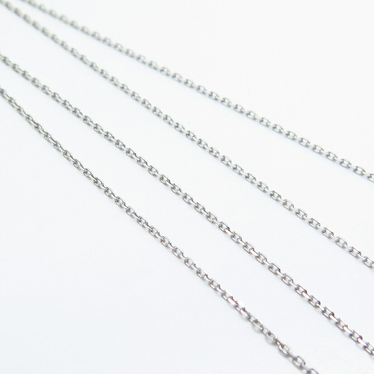 925 Sterling Silver Jane Seymour Real Diamond Rolo Chain Necklace 18"