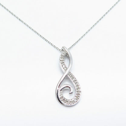 925 Sterling Silver Jane Seymour Real Diamond Rolo Chain Necklace 18"